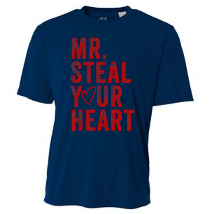 Mr Steal Your Heart Valentines Day Boy Cooling Performance Crew T-Shirt