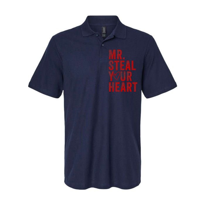 Mr Steal Your Heart Valentines Day Boy Softstyle Adult Sport Polo