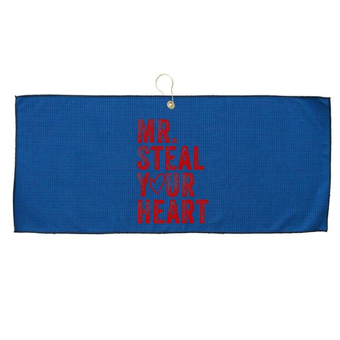 Mr Steal Your Heart Valentines Day Boy Large Microfiber Waffle Golf Towel