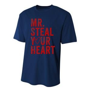 Mr Steal Your Heart Valentines Day Boy Performance Sprint T-Shirt