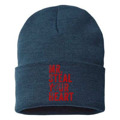 Mr Steal Your Heart Valentines Day Boy Sustainable Knit Beanie