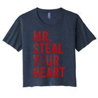 Mr Steal Your Heart Valentines Day Boy Women's Crop Top Tee