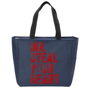 Mr Steal Your Heart Valentines Day Boy Zip Tote Bag