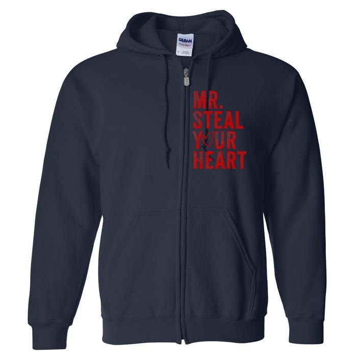 Mr Steal Your Heart Valentines Day Boy Full Zip Hoodie