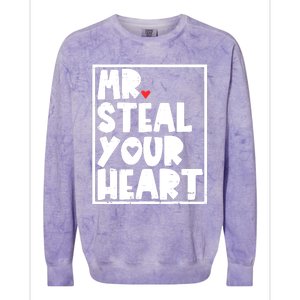 Mr Steal Your Heart Valentines Day Funny Vgiftday Cool Gift Colorblast Crewneck Sweatshirt