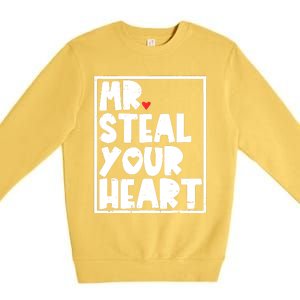 Mr Steal Your Heart Valentines Day Funny Vgiftday Cool Gift Premium Crewneck Sweatshirt