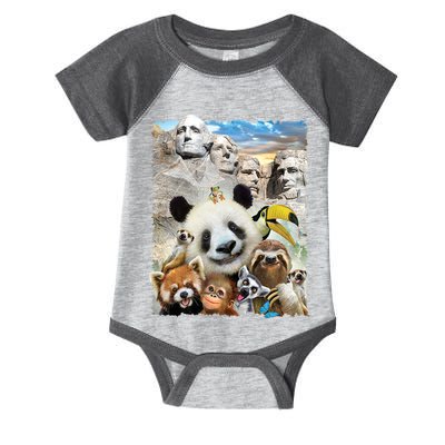 Mt Rushmore Wild Animals Selfie Infant Baby Jersey Bodysuit