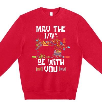 May The 14 Be With You Sew Sewing Machine Seamstress Premium Crewneck Sweatshirt