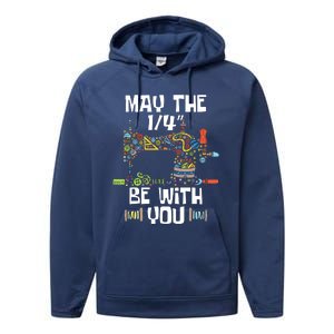 May The 14 Be With You Sew Sewing Machine Seamstress Performance Fleece Hoodie