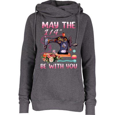 May The 14 Be With You Sewing Machine Quilting Womens Funnel Neck Pullover Hood