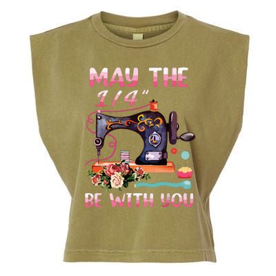 May The 14 Be With You Sewing Machine Quilting Garment-Dyed Women's Muscle Tee