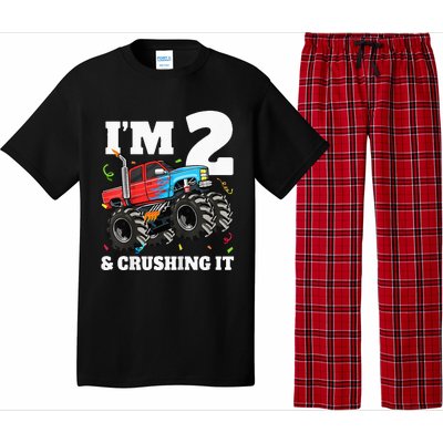 Monster Truck 2nd Birthday Boy 2 Two Year Old Pajama Set