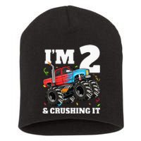 Monster Truck 2nd Birthday Boy 2 Two Year Old Short Acrylic Beanie