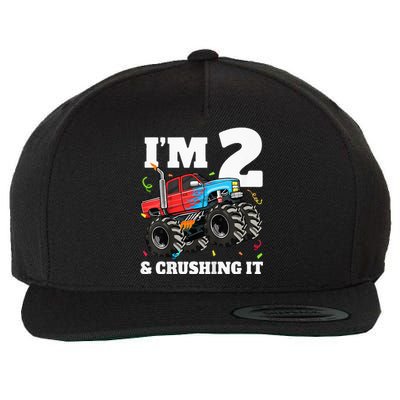 Monster Truck 2nd Birthday Boy 2 Two Year Old Wool Snapback Cap