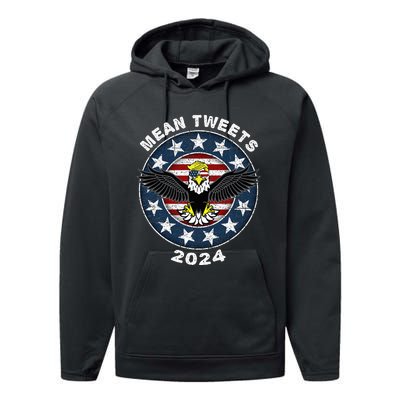 Mean Tweets 2024 Trump Gop Election Performance Fleece Hoodie