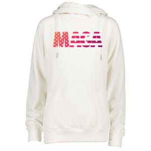 Maga Trump 2020 Reelect American Flag Vote 45 Slogan Gift Cool Gift Womens Funnel Neck Pullover Hood