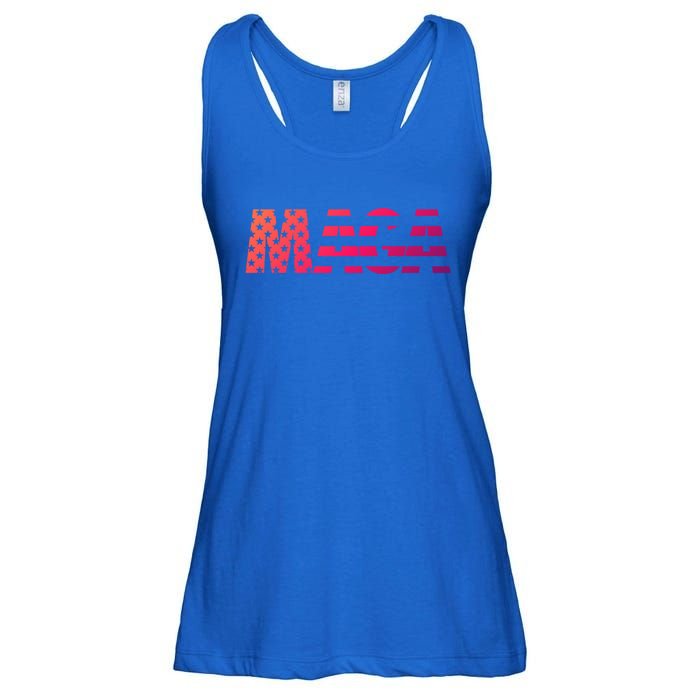 Maga Trump 2020 Reelect American Flag Vote 45 Slogan Gift Cool Gift Ladies Essential Flowy Tank