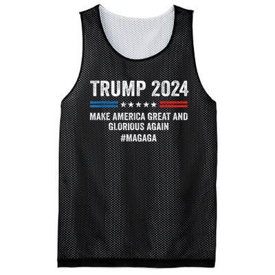 Magaga Trump 2024 Make America Great And Glorious Again Mesh Reversible Basketball Jersey Tank