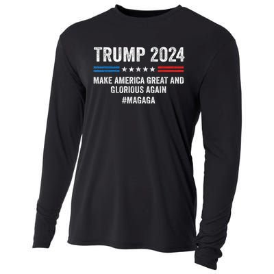 Magaga Trump 2024 Make America Great And Glorious Again Cooling Performance Long Sleeve Crew