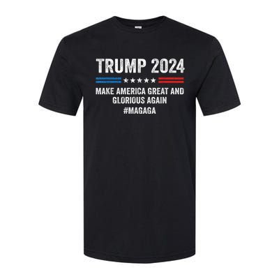 Magaga Trump 2024 Make America Great And Glorious Again Softstyle CVC T-Shirt