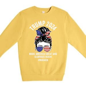 Magaga Trump 2024 Make America Great And Glorious Again Gift Premium Crewneck Sweatshirt