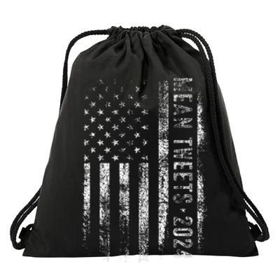 Mean Tweets 2024 Funny Trump Election Vintage American Flag Drawstring Bag