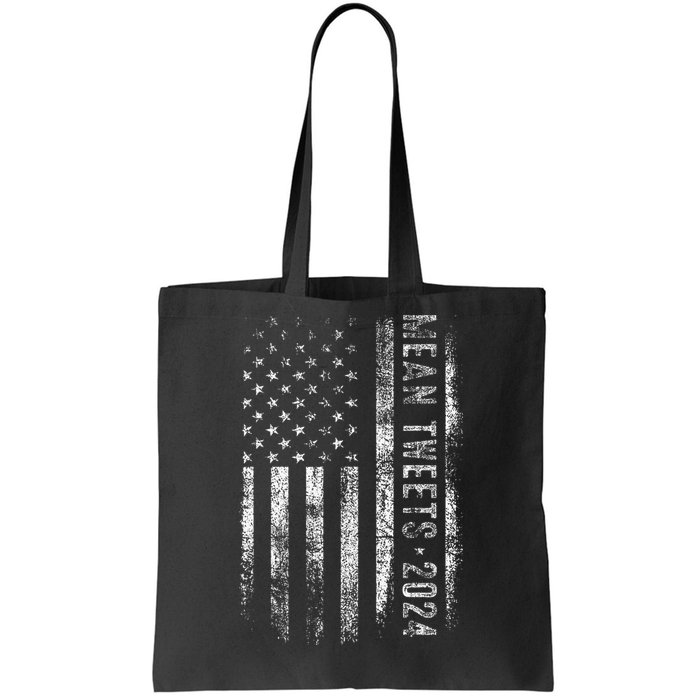 Mean Tweets 2024 Funny Trump Election Vintage American Flag Tote Bag