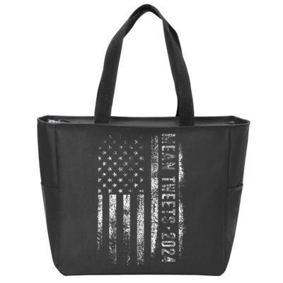 Mean Tweets 2024 Funny Trump Election Vintage American Flag Zip Tote Bag