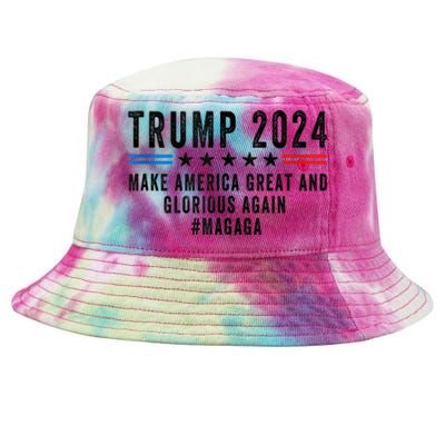 MAGAGA Trump 2024 Make America Great And Glorious Again Tie-Dyed Bucket Hat