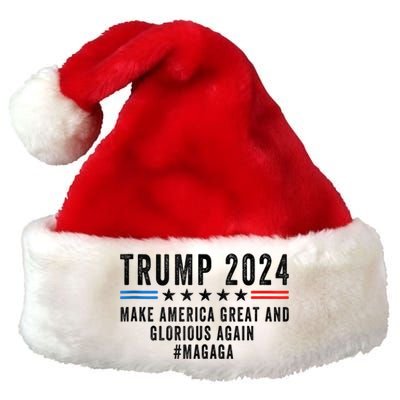 MAGAGA Trump 2024 Make America Great And Glorious Again Premium Christmas Santa Hat