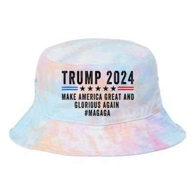 MAGAGA Trump 2024 Make America Great And Glorious Again Tie Dye Newport Bucket Hat