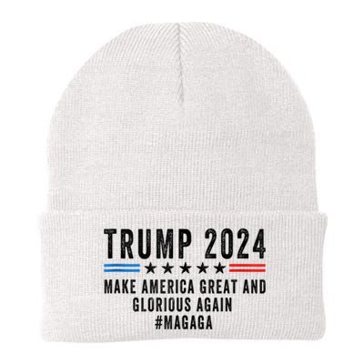 MAGAGA Trump 2024 Make America Great And Glorious Again Knit Cap Winter Beanie