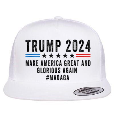 MAGAGA Trump 2024 Make America Great And Glorious Again Flat Bill Trucker Hat