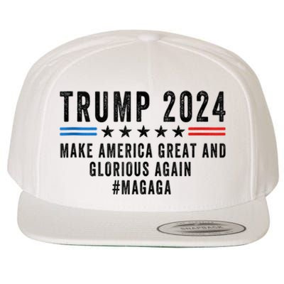 MAGAGA Trump 2024 Make America Great And Glorious Again Wool Snapback Cap