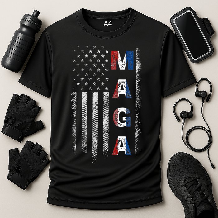 Maga Trump 2024 Us Flag American Cooling Performance Crew T-Shirt