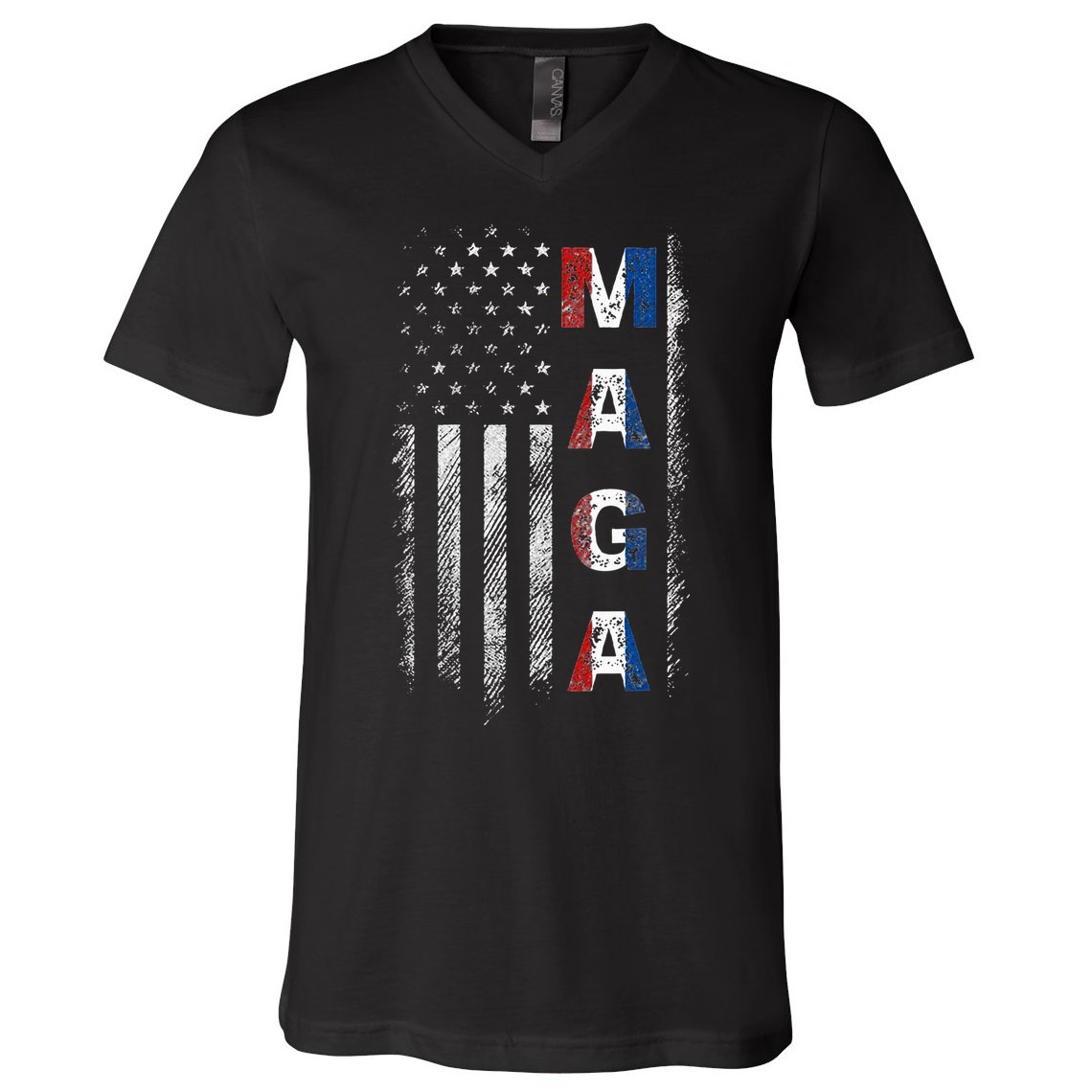 Maga Trump 2024 Us Flag American V-Neck T-Shirt