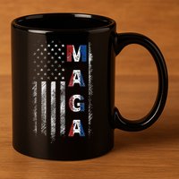 Maga Trump 2024 Us Flag American 11oz C Handle Ceramic Mug