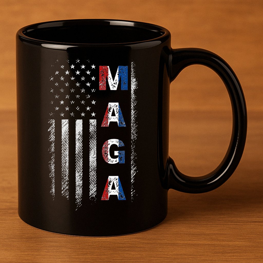 Maga Trump 2024 Us Flag American 11oz C Handle Ceramic Mug