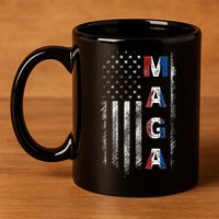 Maga Trump 2024 Us Flag American 11oz C Handle Ceramic Mug