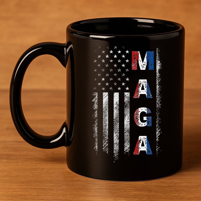 Maga Trump 2024 Us Flag American 11oz C Handle Ceramic Mug