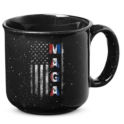 Maga Trump 2024 Us Flag American 15oz Campfire Ceramic Mug