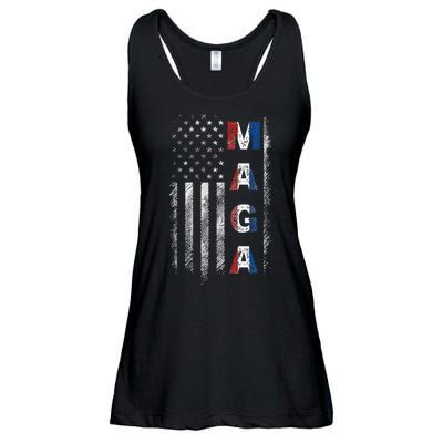 Maga Trump 2024 Us Flag American Ladies Essential Flowy Tank