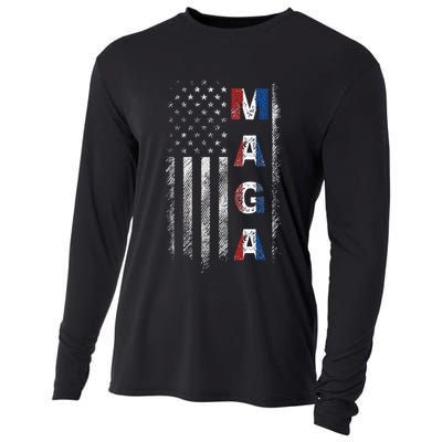 Maga Trump 2024 Us Flag American Cooling Performance Long Sleeve Crew