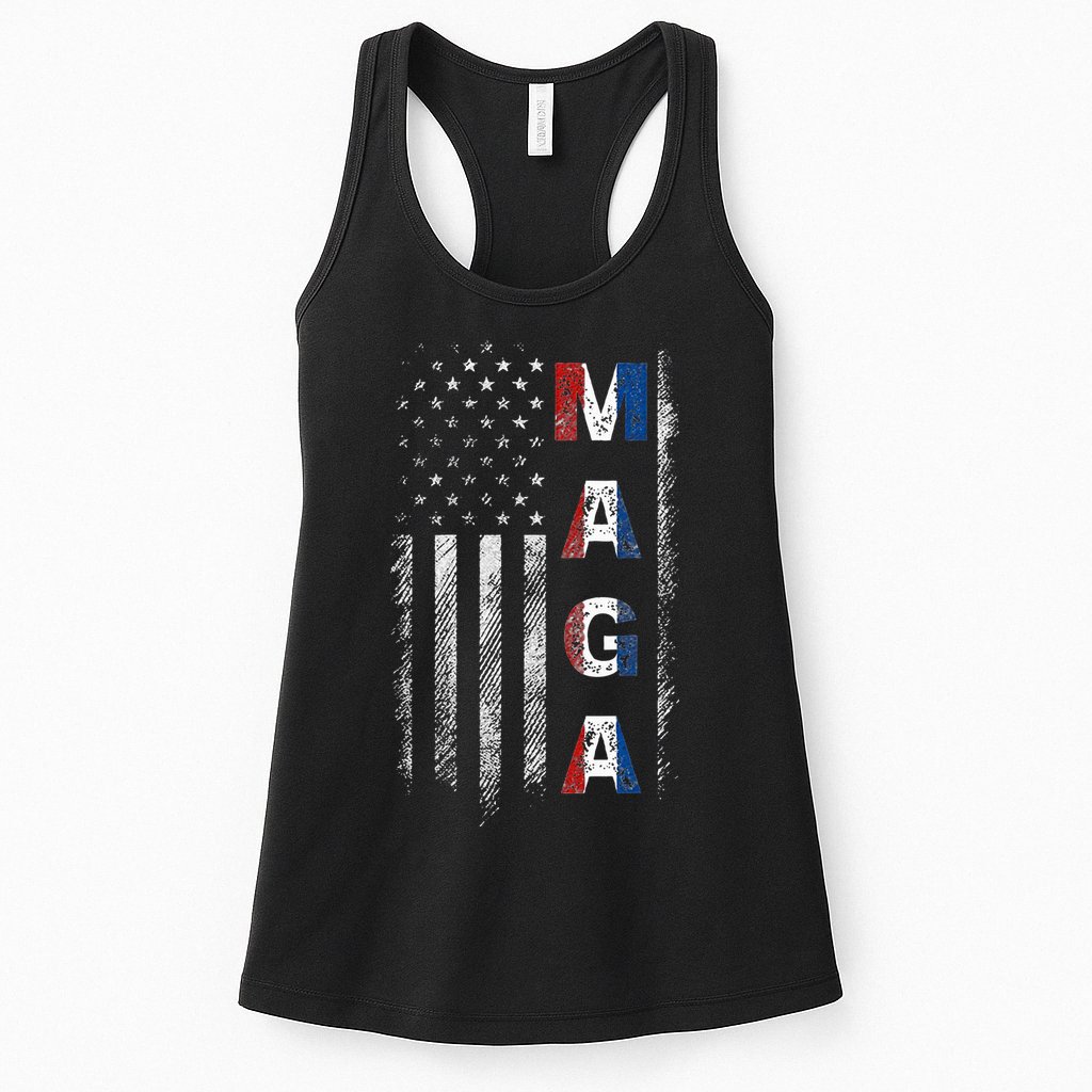 Maga Trump 2024 Us Flag American Womens Tank Top