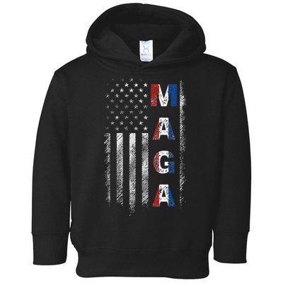 Maga Trump 2024 Us Flag American Toddler Hoodie