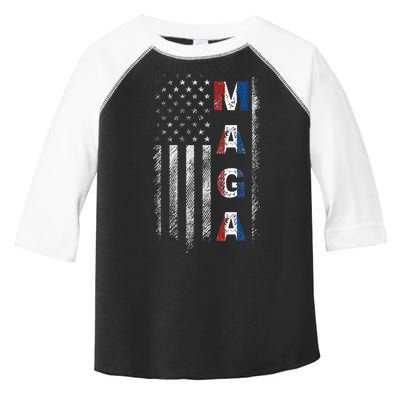 Maga Trump 2024 Us Flag American Toddler Fine Jersey T-Shirt