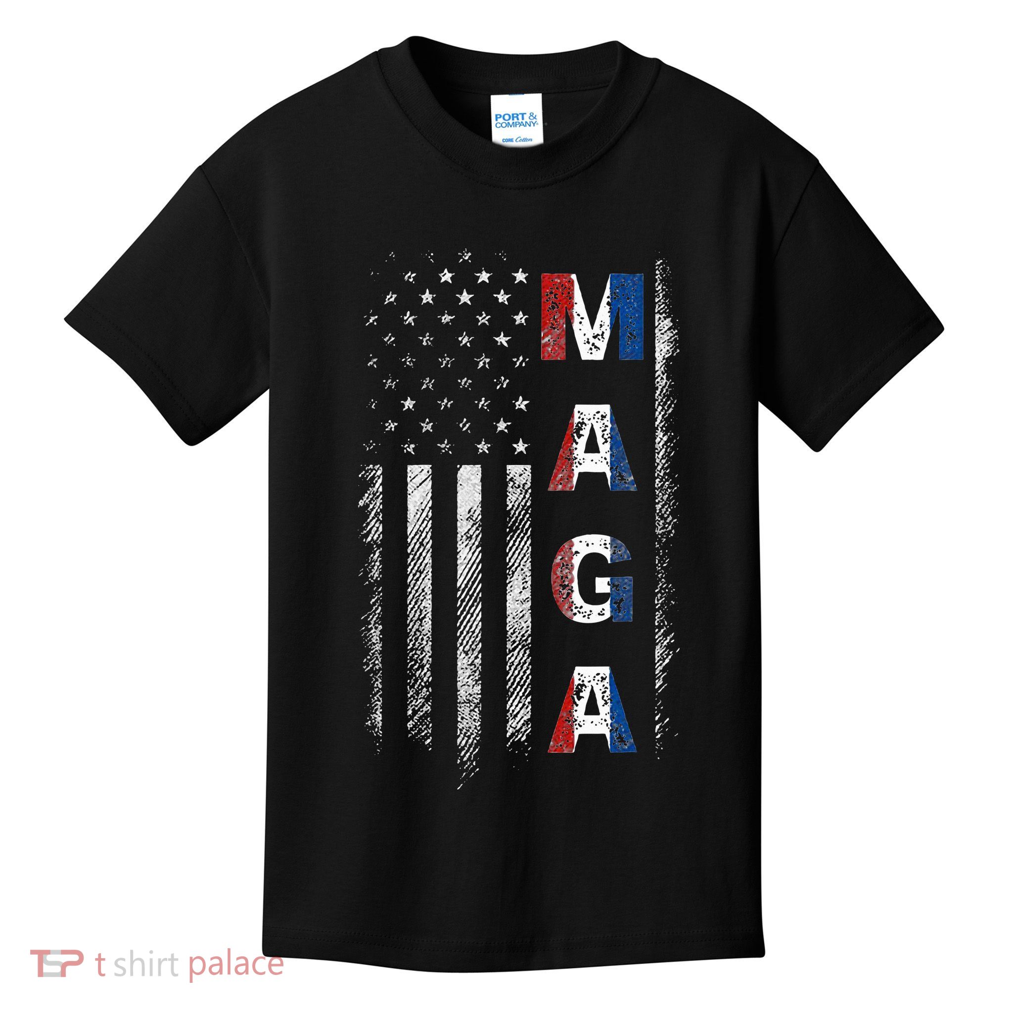 Maga Trump 2024 Us Flag American Kids T-Shirt