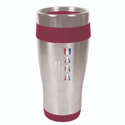 Maga Trump 2024 Us Flag American 16oz Travel Tumbler