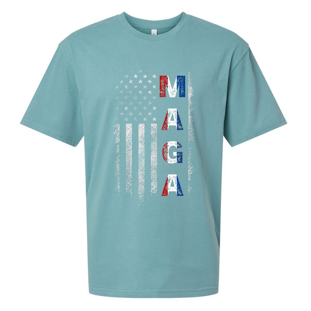 Maga Trump 2024 Us Flag American Sueded Cloud Jersey T-Shirt
