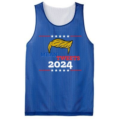 Mean Tweets 2024 Funny Trump Gift Mesh Reversible Basketball Jersey Tank